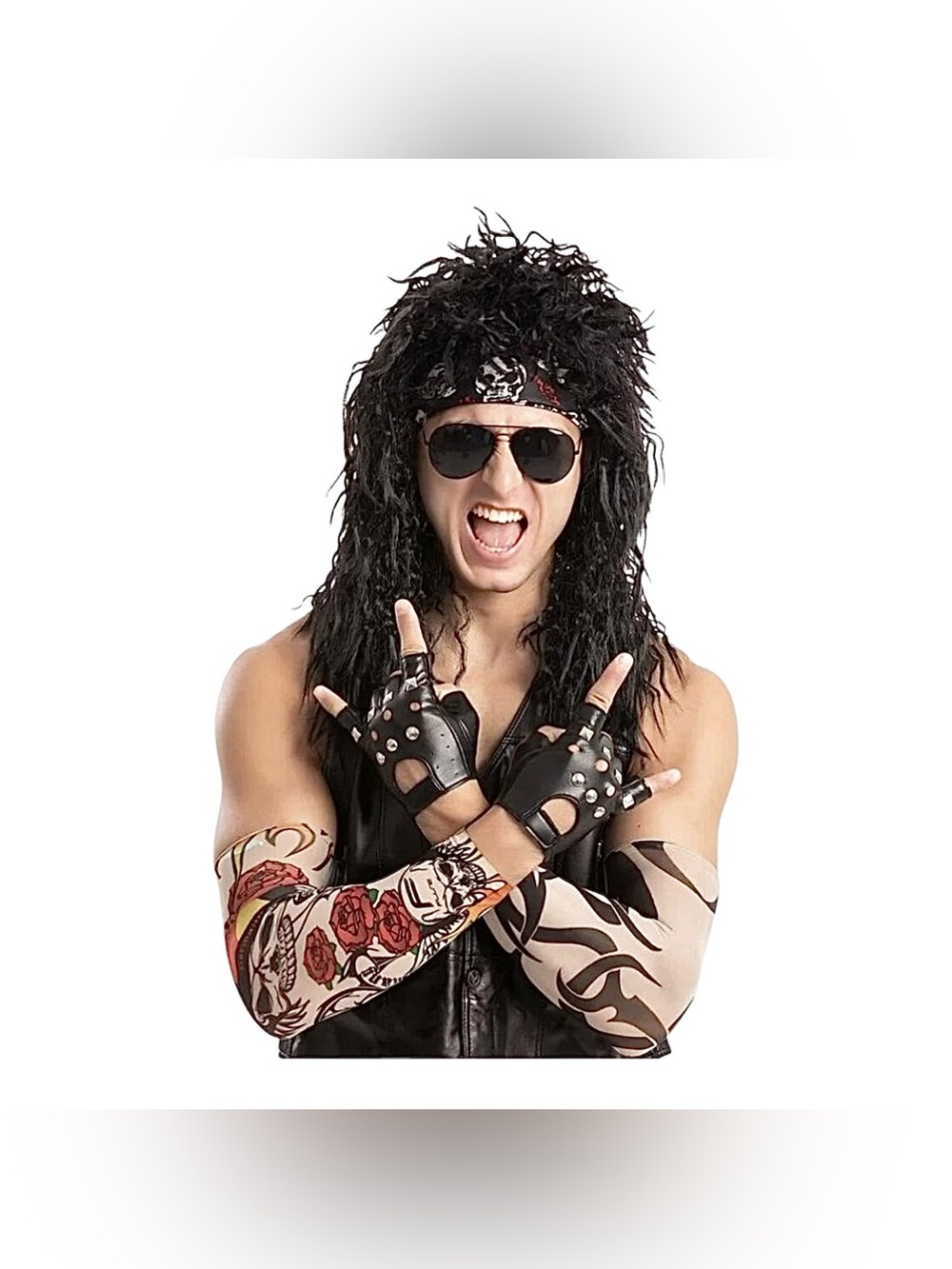 Spooktacular Creations Adult Rocker Wig Set 80s Rock Star Costume Accessory Kit